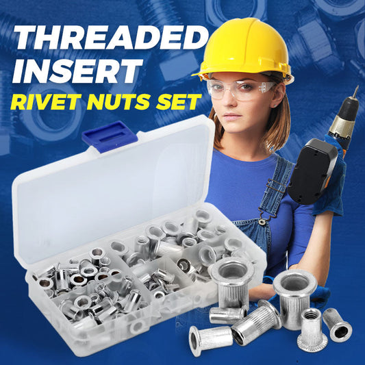 🔥Hot Promotion 42% Off💥Flat Head Threaded Insert Nut Rivet Nuts Set