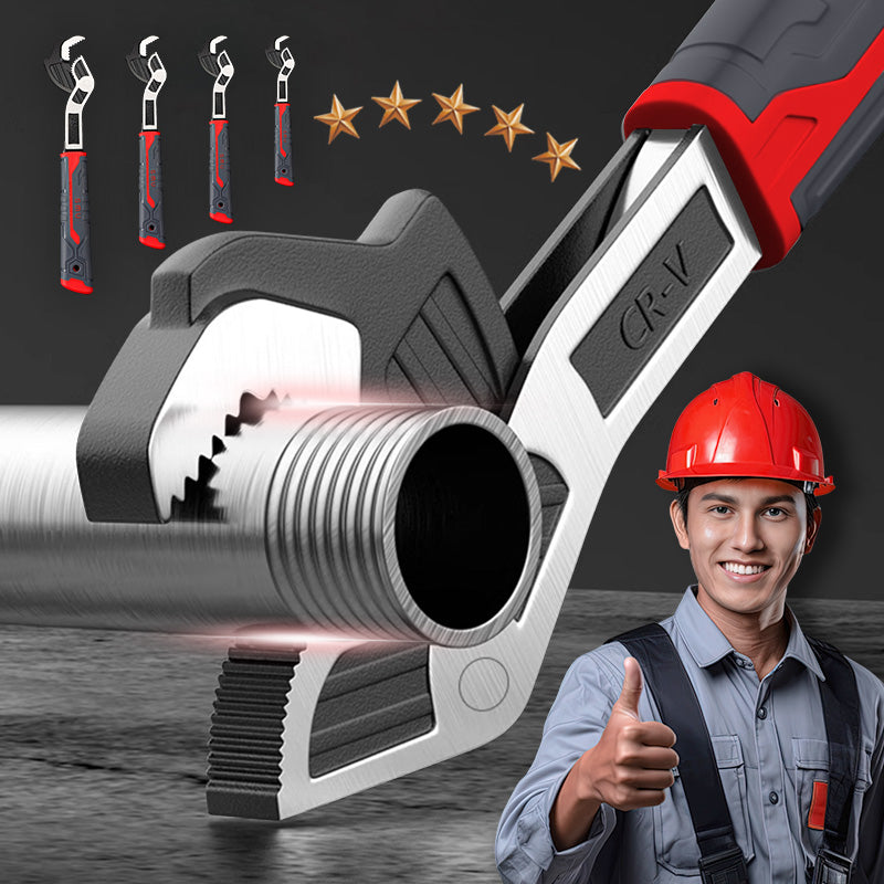 Adjusting Pipe Wrench – Self-Locking Multifunctional Plumbing Tool With Soft Grips, Available In 6/8/10/12 Inch, Steel Construction