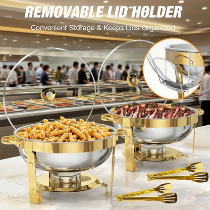 🔥 50% OFF NOW! 🎄 Stainless Steel Chafing Dish Buffet Set - Even Heat & Durable, Perfect for Holiday Gatherings and Parties ✨