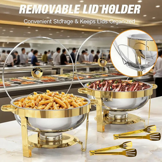 🔥 50% OFF NOW! 🎄 Stainless Steel Chafing Dish Buffet Set - Even Heat & Durable, Perfect for Holiday Gatherings and Parties ✨