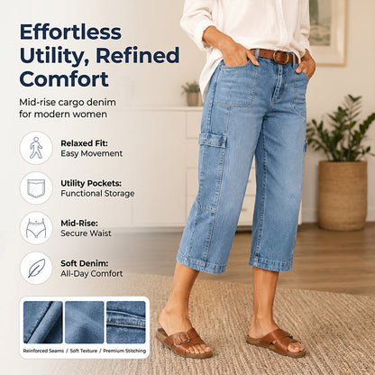 Special Offer📢📢50% OFF !! ⏰Women's Casual Stretchy Cropped Denim Pants