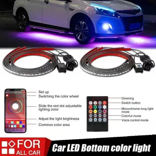 2026 Car Chassis Flexible RGB Waterproof LED Strip Lights (4PCS)