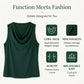 👗 Elegant Slim Fit Cowl Neck Dress – Sleeveless, Side Pockets, Versatile ✨
