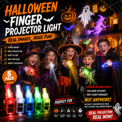 🎃 Mini Colorful LED Finger Lights – Party Glow Finger Flashlights with Elastic Band