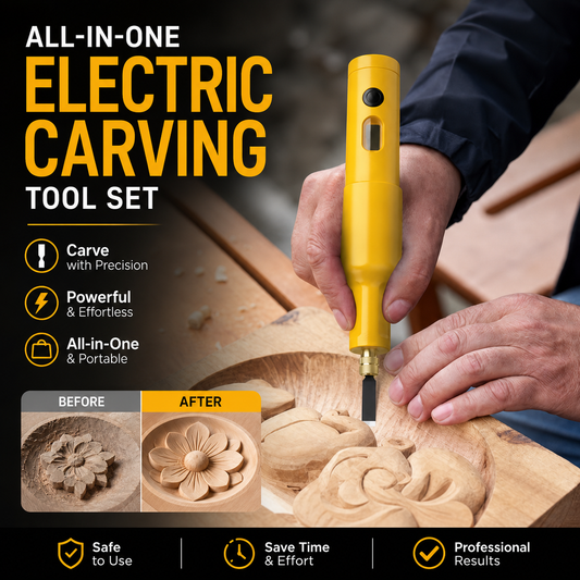 📢📢50% OFF !! ⏰ All-in-One Electric Carving Tool Set 50% OFF! Precise, powerful, versatile – perfect for wood, linoleum & DIY projects. 🔥🎨