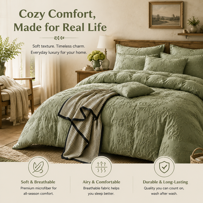 🛌🪢50% OFF!💤Elegant Tufted Comforter Cover Set