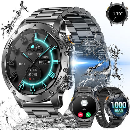⌚ 50% OFF NOW! 🏃 Military Smartwatch – 1.7" AMOLED, 1100mAh Battery, IP68 & 110+ Sports Modes 🔦
