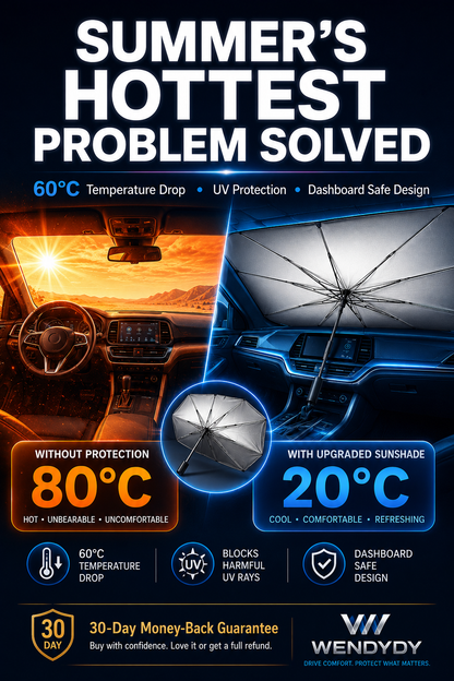 🏖️Summer Hot Sale 50% OFF☀️☂️ 🛡️2026 Upgraded Car Windshield Sun Shade Umbrella❄️