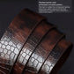 🐊 50% OFF NOW! 🎉 Men‘s Crocodile-Pattern Belt – Automatic Buckle, Genuine Leather & Versatile 👔📦