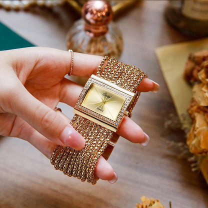 ⏳Time-Limited Special⏰Ladies Rhinestone Quartz Square Watch⌚