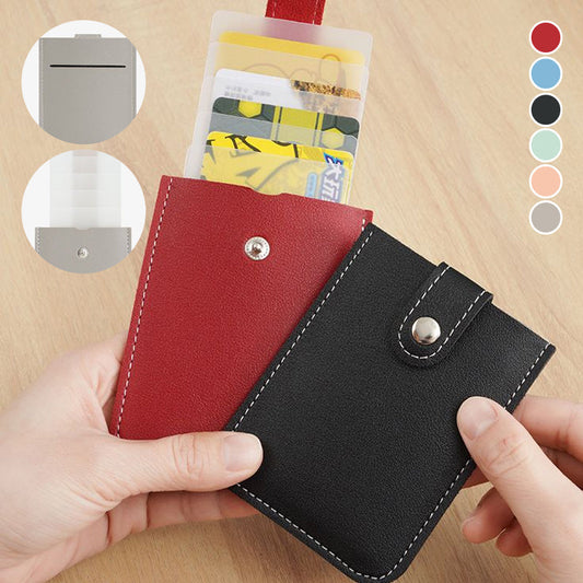 💥2026 Hot Sale🔥📢50% off! Slim Multi-Card Holder – Holds 5 Cards + Cash, Snap Closure & Waterproof PU Leather 💳✨
