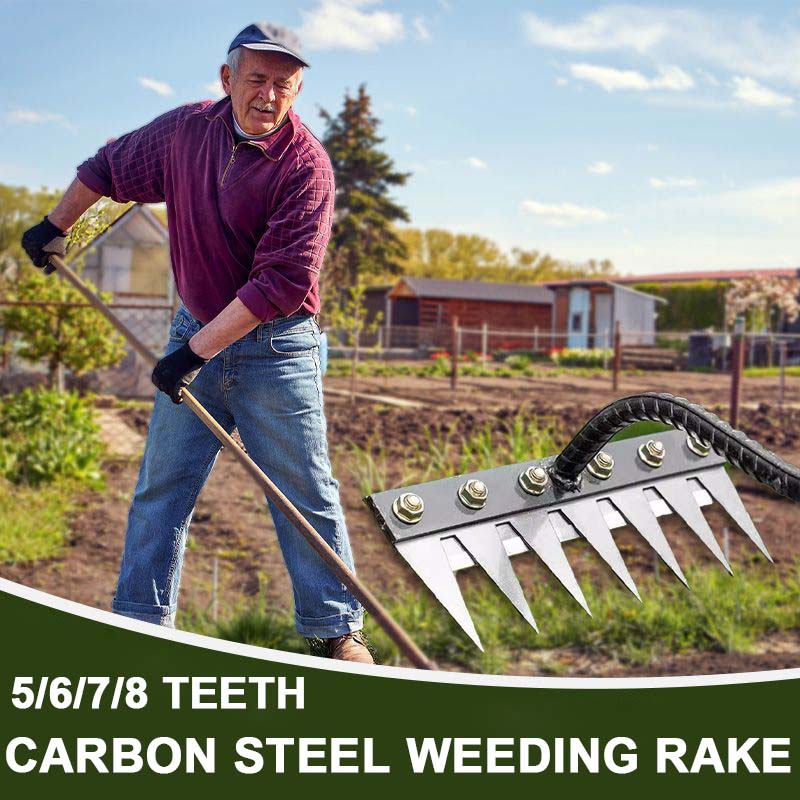 5/6/7/8 Teeth Carbon Steel Garden Weeding Rake – forubom