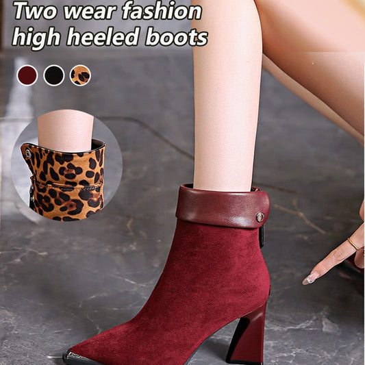 Women's Faux Suede High-Heel Ankle Boots