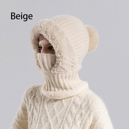 ✨ Christmas promotion limited to the top 100 💖 Women's Winter Integrated Knitted Bean Scarf Mask Hat