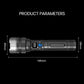White Laser Flashlight with Zoom, Power Bank, and Digital Display