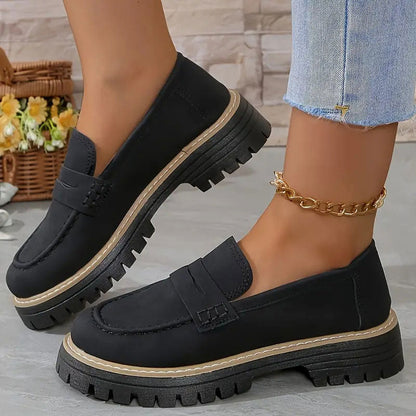 Comfortable chunky loafers for women with platform