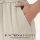 Lightweight Summer Linen Pants Solid Color Drawstring Casual Pants - Breathable & Skin-Friendly