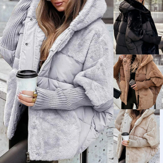 💖Women’s Oversized Hooded Patchwork Puffer Coat