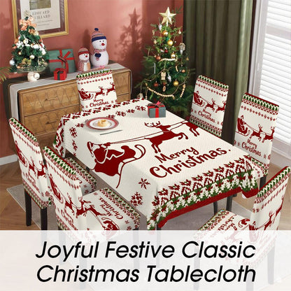 Joyful Festive Classic Christmas Tablecloth