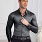 Men's Solid Color Lapel Long Sleeve Button-Down Shirts