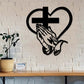Elegant Christian Heart & Cross Wall Art