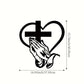 Elegant Christian Heart & Cross Wall Art