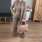 Elegant Longline Cardigan & Top & Pants 3-Piece Set