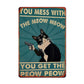 Funny Vintage Cat Tin Sign Decor