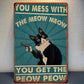 Funny Vintage Cat Tin Sign Decor