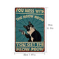 Funny Vintage Cat Tin Sign Decor