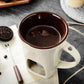 Ceramic Chocolate and Cheese Fondue Melter Mug with Fork