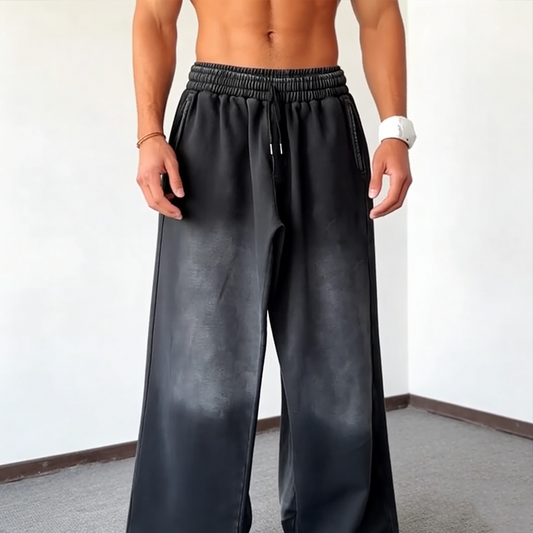 Men's Wide-Leg Drawstring Casual Pants