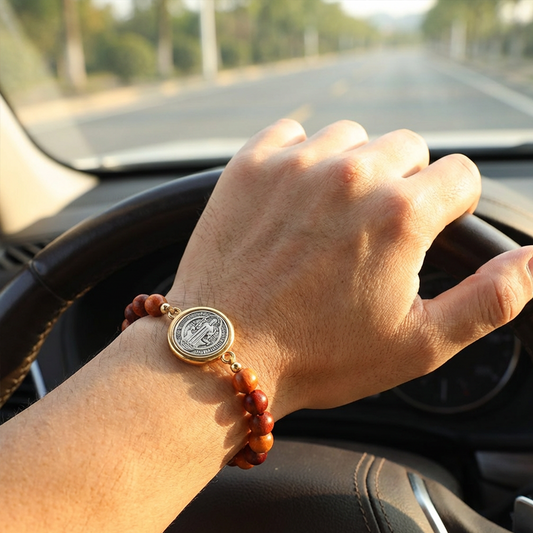 🔥 Hot Sale 50% OFF 🔥Unisex Adjustable Wooden Beads St Benedict Bracelet