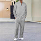 Men’s Waffle Knit Sweatshirt & Straight-Leg Pants Set