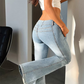 Women's Casual Low-Rise Flare Jeans