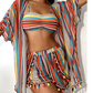 Striped Spaghetti Bikini 4-Piece Set