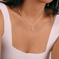 Zirconia Crown Cross Pendant Necklace