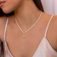 Zirconia Crown Cross Pendant Necklace