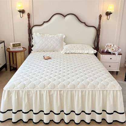 ✨Washed Cotton Ruffle Bed Skirt with Pillow Sham