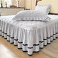 ✨Washed Cotton Ruffle Bed Skirt with Pillow Sham