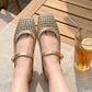 Women's Woven Square-Toe Mary Jane Mules