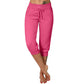 ⚡50% OFF⚡Drawstring Waist Cropped Sweatpants – Soft Polyester, Capri-Length & Side Pockets