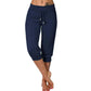 ⚡50% OFF⚡Drawstring Waist Cropped Sweatpants – Soft Polyester, Capri-Length & Side Pockets