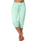 ⚡50% OFF⚡Drawstring Waist Cropped Sweatpants – Soft Polyester, Capri-Length & Side Pockets