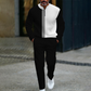 Men's Color-Block Quarter-Zip Tracksuit Set