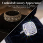 💐50% OFF ! Women's Square Halo Ring – Pairs with Evening & Daily Looks 🌟👗【Limited Stock】