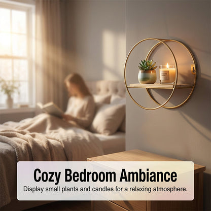 Round Metal Wall-Mounted Shelf