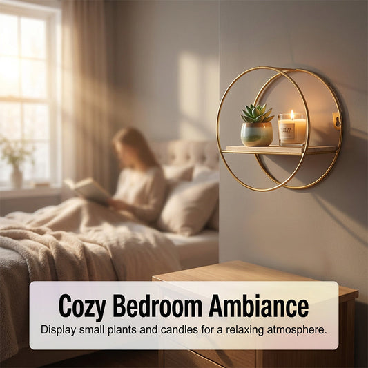 Round Metal Wall-Mounted Shelf