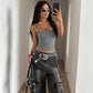 🔥 50% OFF NOW! 👕 Women's Adjustable Buckle Ribbed Tank – Edgy Y2K Style & Perfect Fit ✨