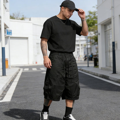 👖 LIMITED TIME: 50% OFF! 🔥 Men's Plus Size Capri Pants – Wide-Leg Loose Fit, Drawstring Waist & Large Pockets ✨